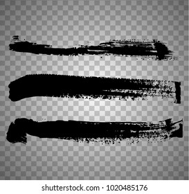 grunge black stripeson transparent background. Vector illustration