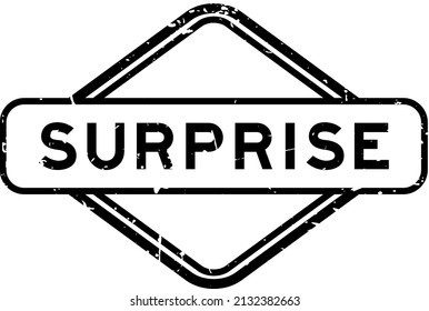 Grunge black surprise word rubber seal stamp  on white background