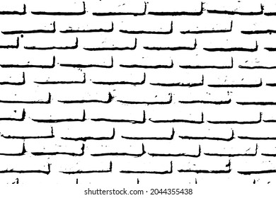 farbige, schwarze Grunge-Textur als Ziegelwand auf weißem Hintergrund (Vektorgrafik). Verwendung für Dekoration, Alterung oder Alt