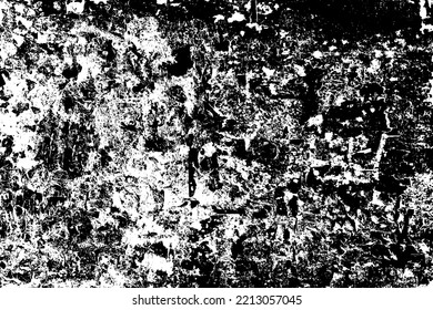 Grunge black texture. Dark grainy texture on white background. Dust overlay textured. Grain noise particles. Rusted white effect. Design elements. Vector illustration, EPS 10.