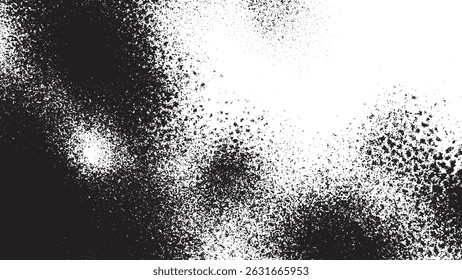grunge black texture with dark weathered overlay and dust particles on transparent background vector