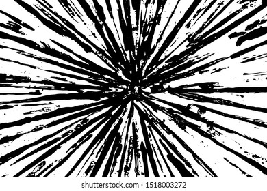 Grunge black texture in ray shape on white background (Vector). Use for decoration, aging or old layer