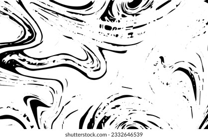 Grunge black texture, spots, shape, lines, veins, swirls, silhouette. Vector background