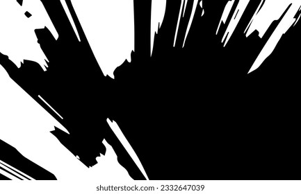 Grunge black texture, spots, shape, lines, veins, silhouette. Vector background