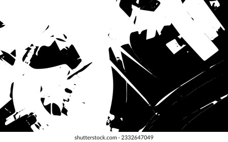 Grunge black texture, spots, shape, lines, veins, silhouette. Vector background