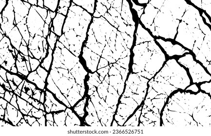 Grunge black texture of stone cracks, veins, stripes, lines. Vector background	
