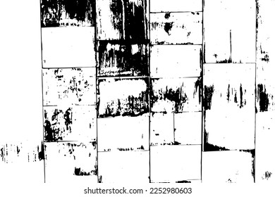 Grunge black texture as tile floor shape on white background Use for decoration, aging or old layer