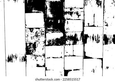 Grunge la textura negra como forma de suelo de baldosa sobre fondo blanco Uso para la decoración, envejecimiento o capa antigua