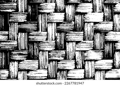 farbige, schwarze Grunge-Textur als Korbform auf weißem Hintergrund (Vektorgrafik). Verwendung für Dekoration, Alterung oder Alt