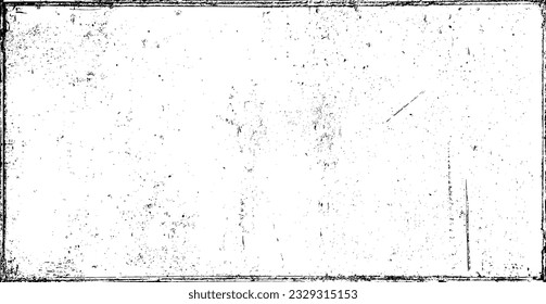 Grunge black texture. Wide horizontal long banner. Dark grainy texture on white background. Dust overlay textured. Grain noise particles. Rusted white effect. Vector illustration, EPS 10.