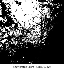 Grunge black textures on white background. Template for a banner, poster, notebook, invitation, retro and urban designs with modern hand drawn ink grunge textures. Vector illustration