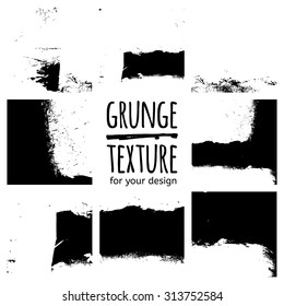 Grunge black textures on white background. Vector set for your design