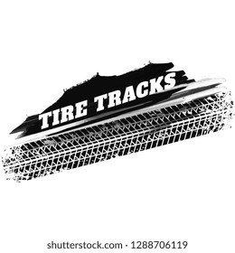 grunge black tire track print marks background