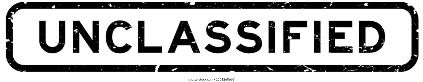 Grunge black unclassified word square rubber seal stamp on white background