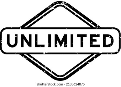 Grunge black unlimited word rubber seal stamp on white background