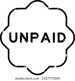 Grunge black unpaid word rubber seal stamp on white background