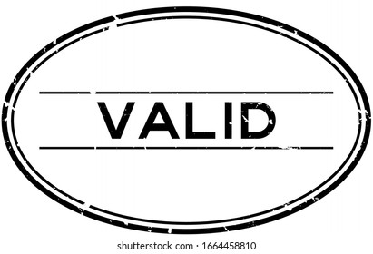 Grunge black valid word oval rubber seal stamp on white background