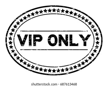 Grunge black VIP (Very important person) oval rubber seal stamp on white background