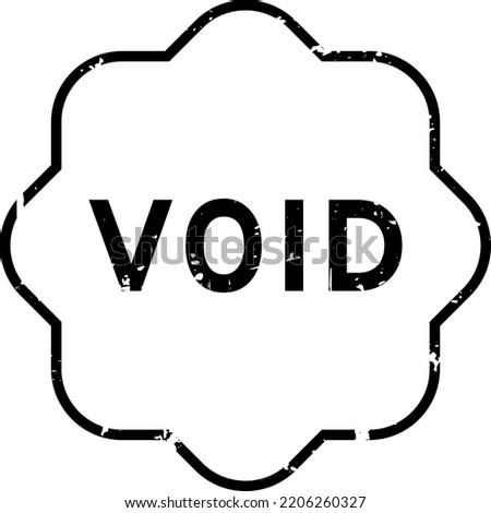 Grunge black void word rubber seal stamp on white background