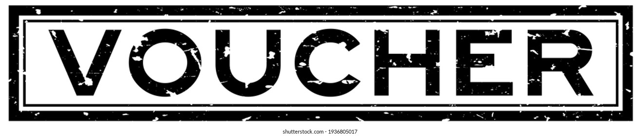 Grunge black voucher word square rubber seal stamp on white background