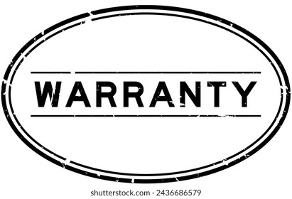 Grunge black warranty word oval rubber seal stamp on white background