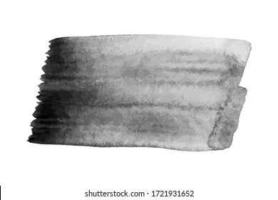 Grunge black water color texture stripe brush on white background