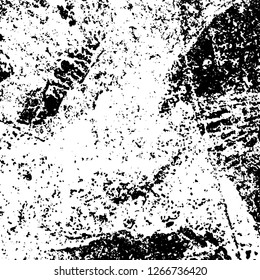 Grunge black and white abstract background. Vintage old surface in scratches, chips, cracks. Pattern for printing dirt, stains, scuffs. Texture monochrome dark
