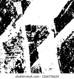 Grunge black and white abstract background. Vintage old surface in scratches, chips, cracks. Pattern for printing dirt, stains, scuffs. Texture monochrome dark