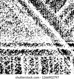Grunge black and white abstract background. Vintage old surface in scratches, chips, cracks. Pattern for printing dirt, stains, scuffs. Texture monochrome dark