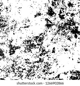 Grunge black and white abstract background. Vintage old surface in scratches, chips, cracks. Pattern for printing dirt, stains, scuffs. Texture monochrome dark