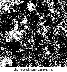 Grunge black and white abstract background. Vintage old surface in scratches, chips, cracks. Pattern for printing dirt, stains, scuffs. Texture monochrome dark