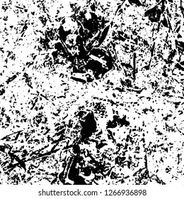 Grunge black and white abstract background. Vintage old surface in scratches, chips, cracks. Pattern for printing dirt, stains, scuffs. Texture monochrome dark
