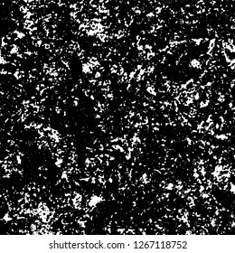 Grunge black and white abstract background. Vintage old surface in scratches, chips, cracks. Pattern for printing dirt, stains, scuffs. Texture monochrome dark