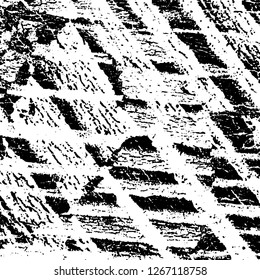 Grunge black and white abstract background. Vintage old surface in scratches, chips, cracks. Pattern for printing dirt, stains, scuffs. Texture monochrome dark