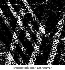 Grunge black and white abstract background. Vintage old surface in scratches, chips, cracks. Pattern for printing dirt, stains, scuffs. Texture monochrome dark