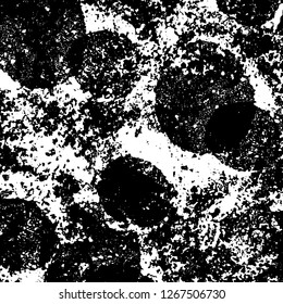 Grunge black and white abstract background. Vintage old surface in scratches, chips, cracks. Pattern for printing dirt, stains, scuffs. Texture monochrome dark