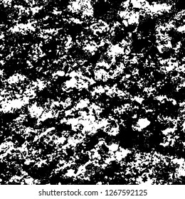 Grunge black and white abstract background. Vintage old surface in scratches, chips, cracks. Pattern for printing dirt, stains, scuffs. Texture monochrome dark