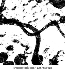Grunge black and white abstract background. Vintage old surface in scratches, chips, cracks. Pattern for printing dirt, stains, scuffs. Texture monochrome dark