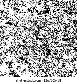 Grunge black and white abstract background. Vintage old surface in scratches, chips, cracks. Pattern for printing dirt, stains, scuffs. Texture monochrome dark