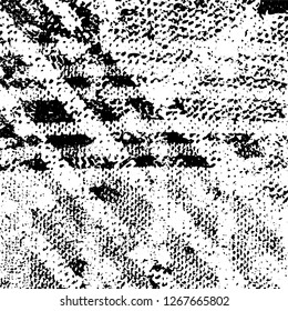 Grunge black and white abstract background. Vintage old surface in scratches, chips, cracks. Pattern for printing dirt, stains, scuffs. Texture monochrome dark