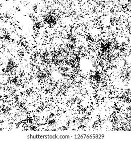 Grunge black and white abstract background. Vintage old surface in scratches, chips, cracks. Pattern for printing dirt, stains, scuffs. Texture monochrome dark