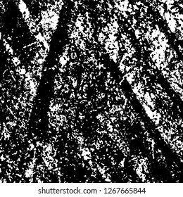 Grunge black and white abstract background. Vintage old surface in scratches, chips, cracks. Pattern for printing dirt, stains, scuffs. Texture monochrome dark