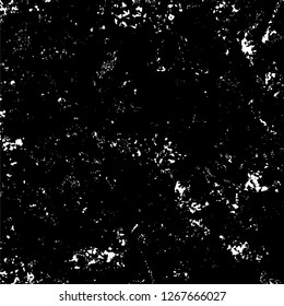 Grunge black and white abstract background. Vintage old surface in scratches, chips, cracks. Pattern for printing dirt, stains, scuffs. Texture monochrome dark