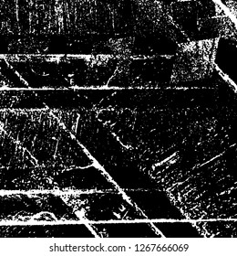 Grunge black and white abstract background. Vintage old surface in scratches, chips, cracks. Pattern for printing dirt, stains, scuffs. Texture monochrome dark