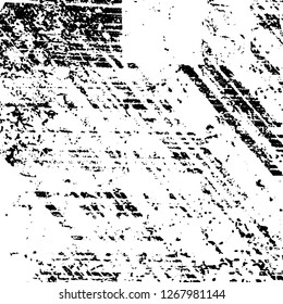 Grunge black and white abstract background. Vintage old surface in scratches, chips, cracks. Pattern for printing dirt, stains, scuffs. Texture monochrome dark