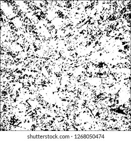 Grunge black and white abstract background. Vintage old surface in scratches, chips, cracks. Pattern for printing dirt, stains, scuffs. Texture monochrome dark