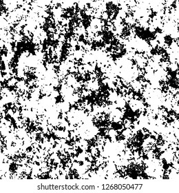 Grunge black and white abstract background. Vintage old surface in scratches, chips, cracks. Pattern for printing dirt, stains, scuffs. Texture monochrome dark