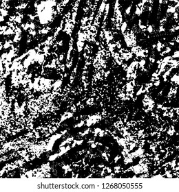 Grunge black and white abstract background. Vintage old surface in scratches, chips, cracks. Pattern for printing dirt, stains, scuffs. Texture monochrome dark
