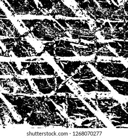 Grunge black and white abstract background. Vintage old surface in scratches, chips, cracks. Pattern for printing dirt, stains, scuffs. Texture monochrome dark