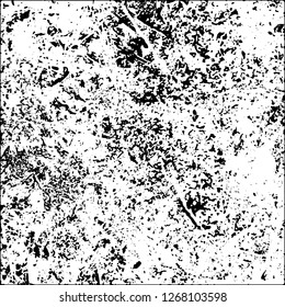 Grunge black and white abstract background. Vintage old surface in scratches, chips, cracks. Pattern for printing dirt, stains, scuffs. Texture monochrome dark